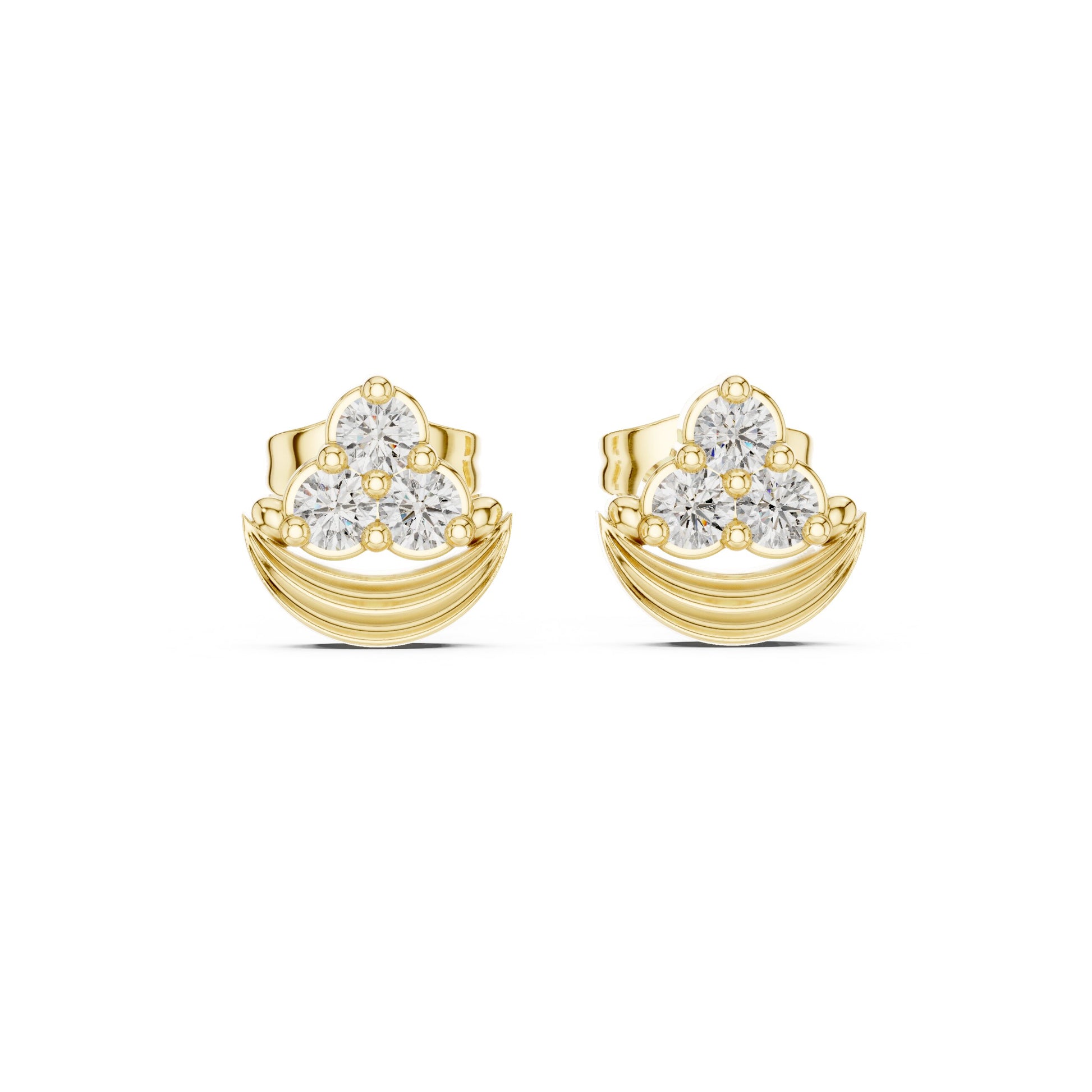 Round Stud Lab Grown Diamond Earrings