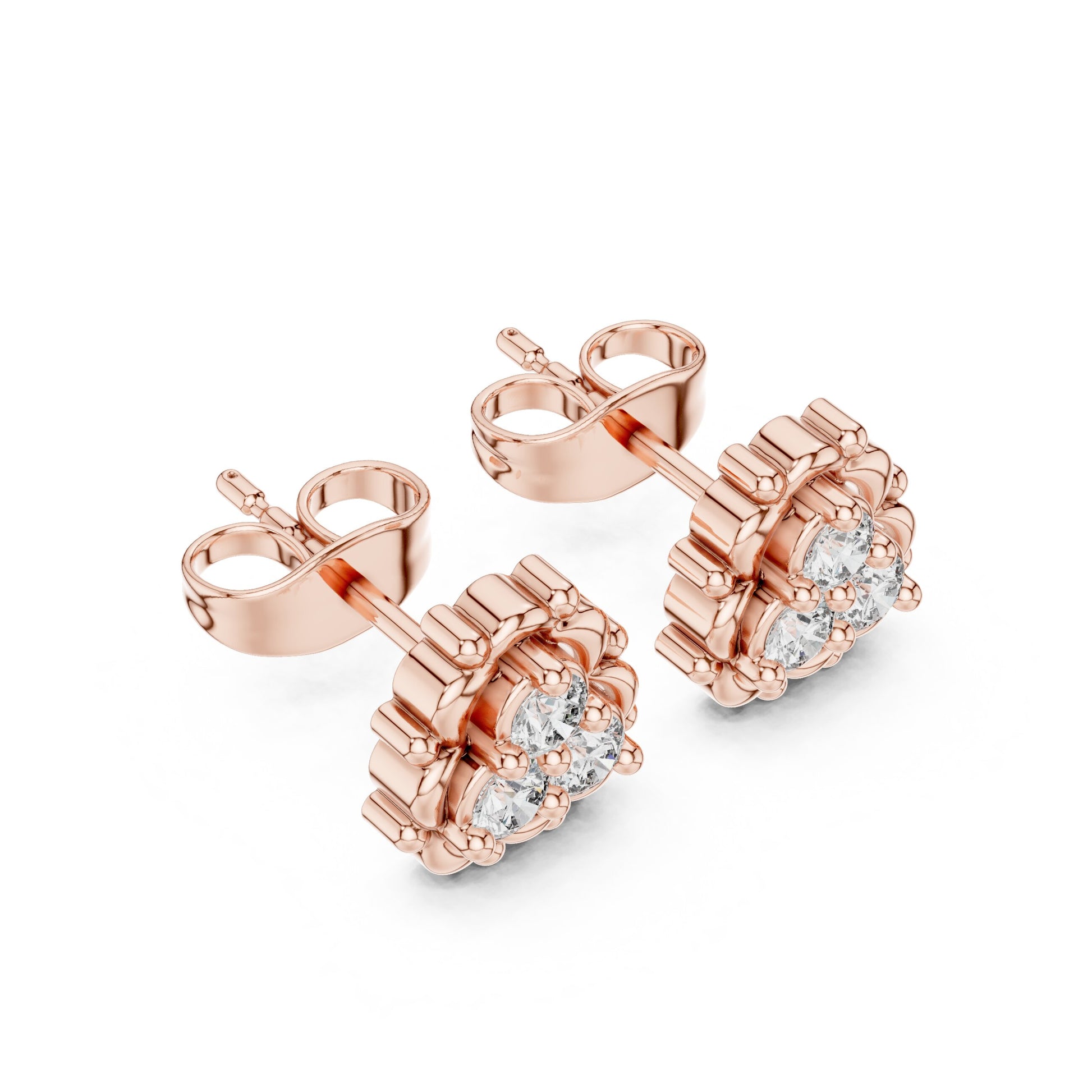 Round Cluster Lab Grown Diamond Earrings
