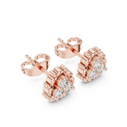 Round Cluster Lab Grown Diamond Earrings