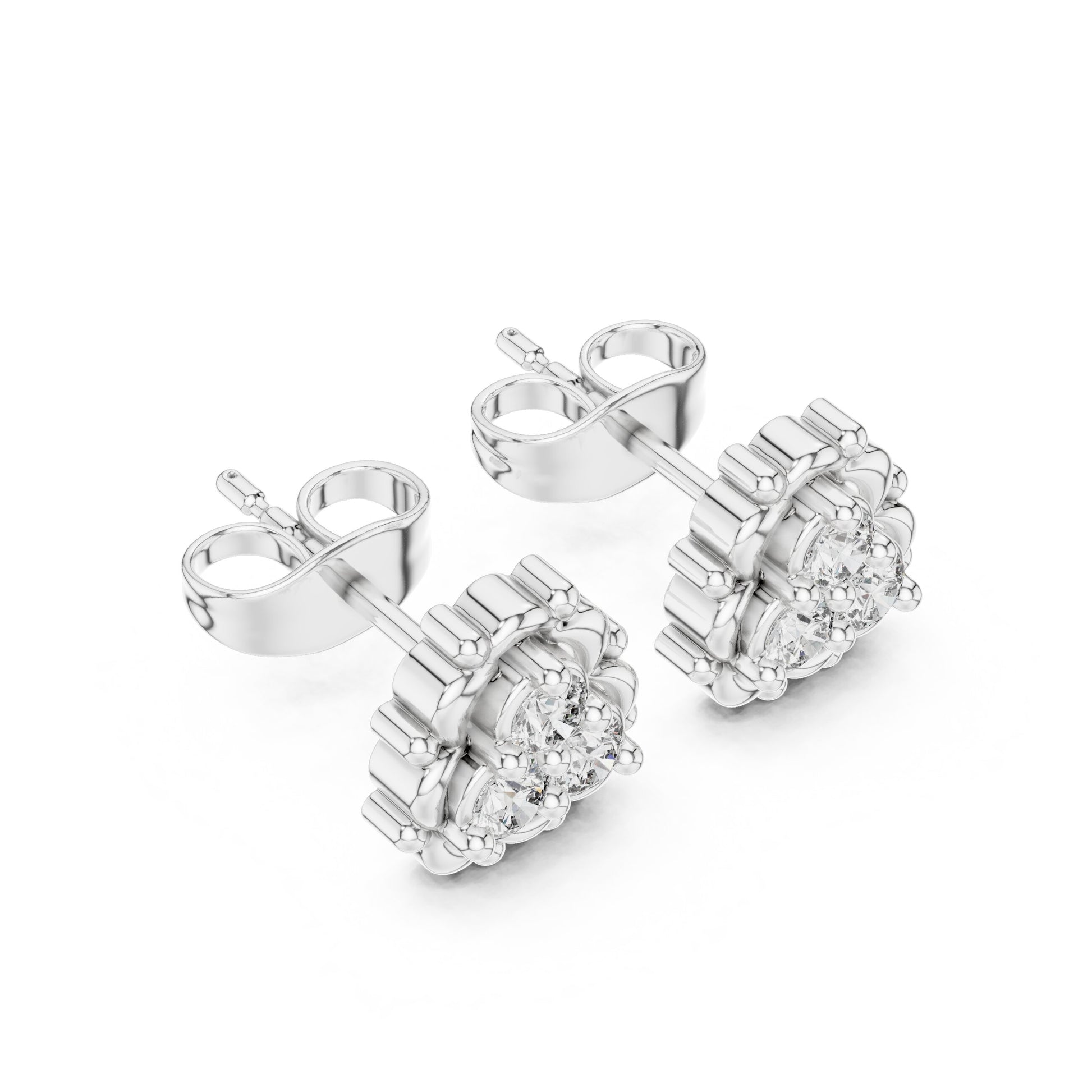 Round Cluster Lab Grown Diamond Earrings