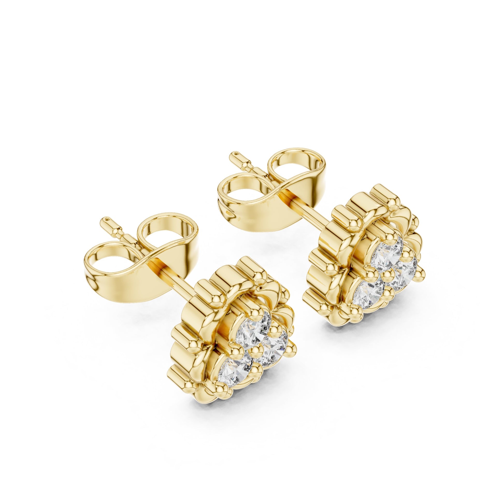 Round Cluster Lab Grown Diamond Earrings