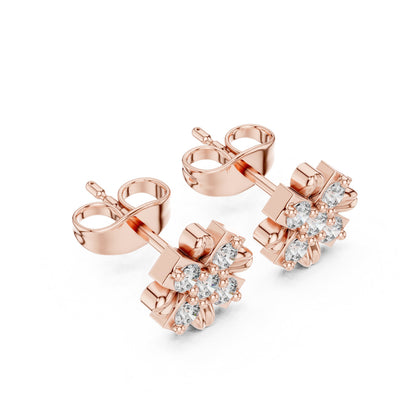Round Cluster Lab Grown Diamond Earrings