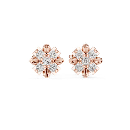 Round Cluster Lab Grown Diamond Earrings