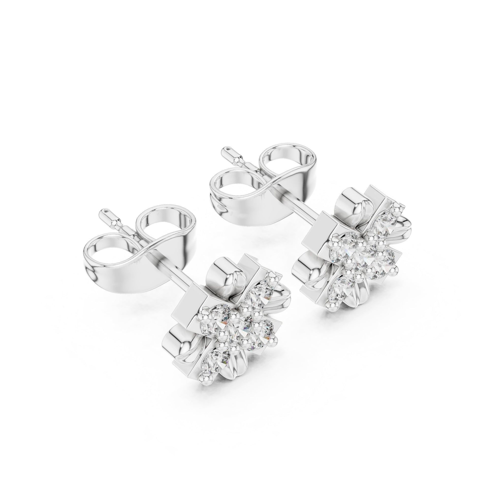 Round Cluster Lab Grown Diamond Earrings