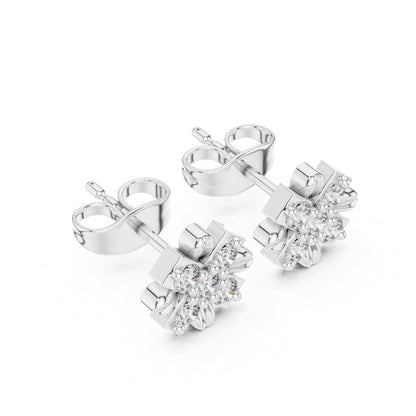 Round Cluster Lab Grown Diamond Earrings