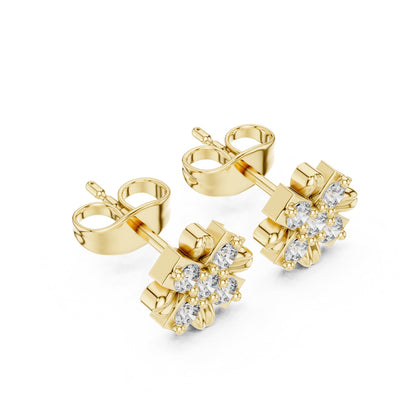 Round Cluster Lab Grown Diamond Earrings