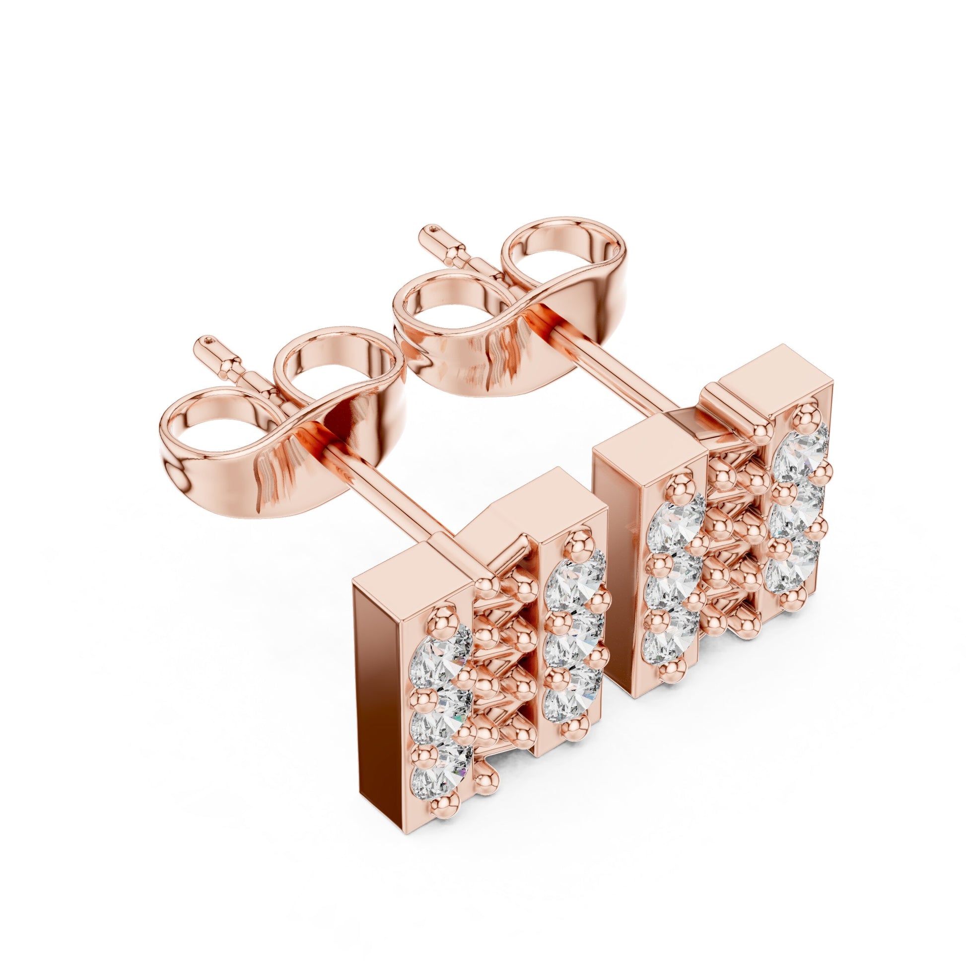 Round Stud Lab Grown Diamond Earrings