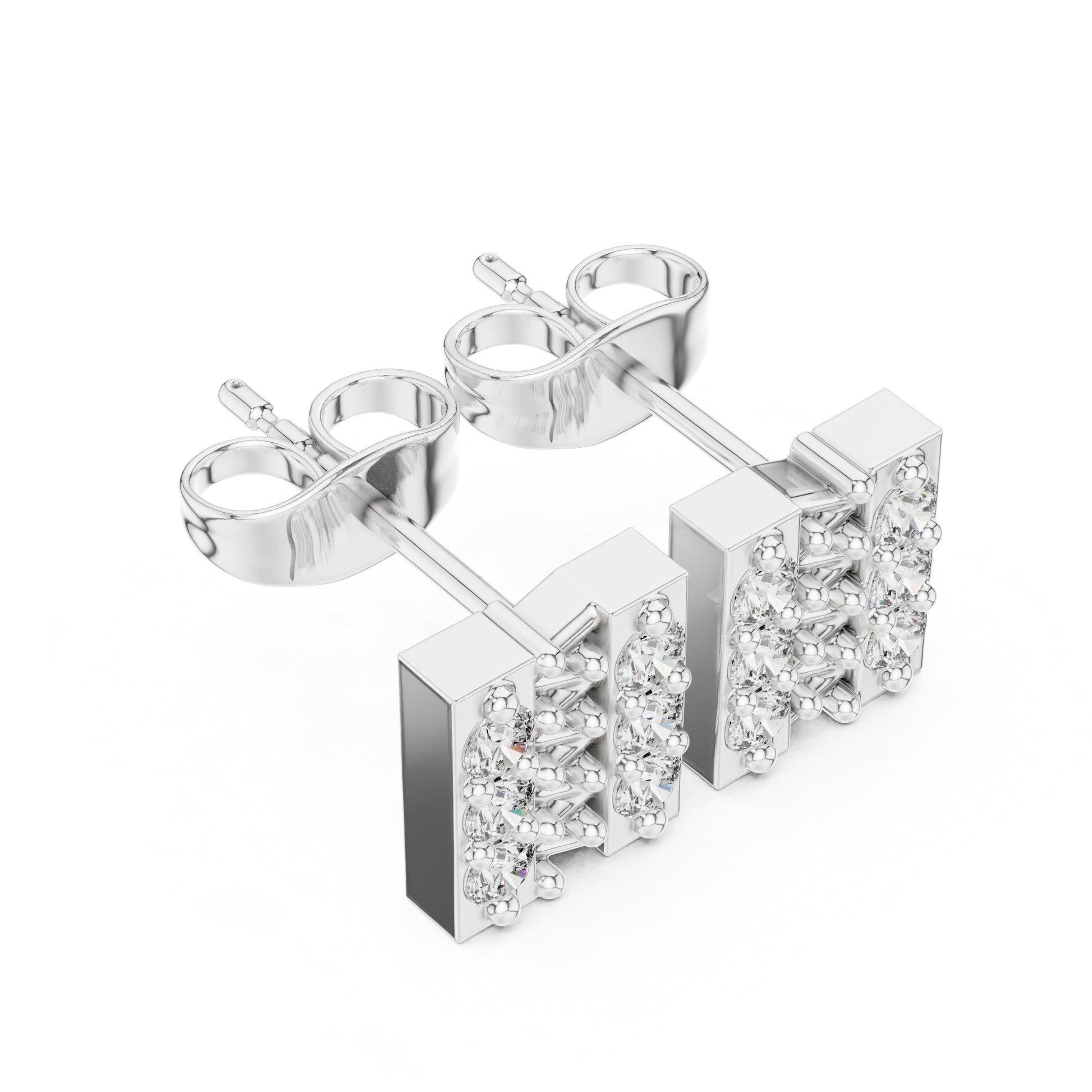 Round Stud Lab Grown Diamond Earrings