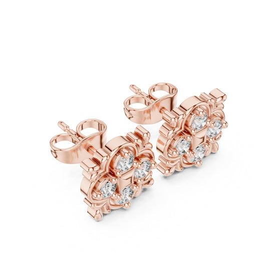 Round Stud Lab Grown Diamond Earrings
