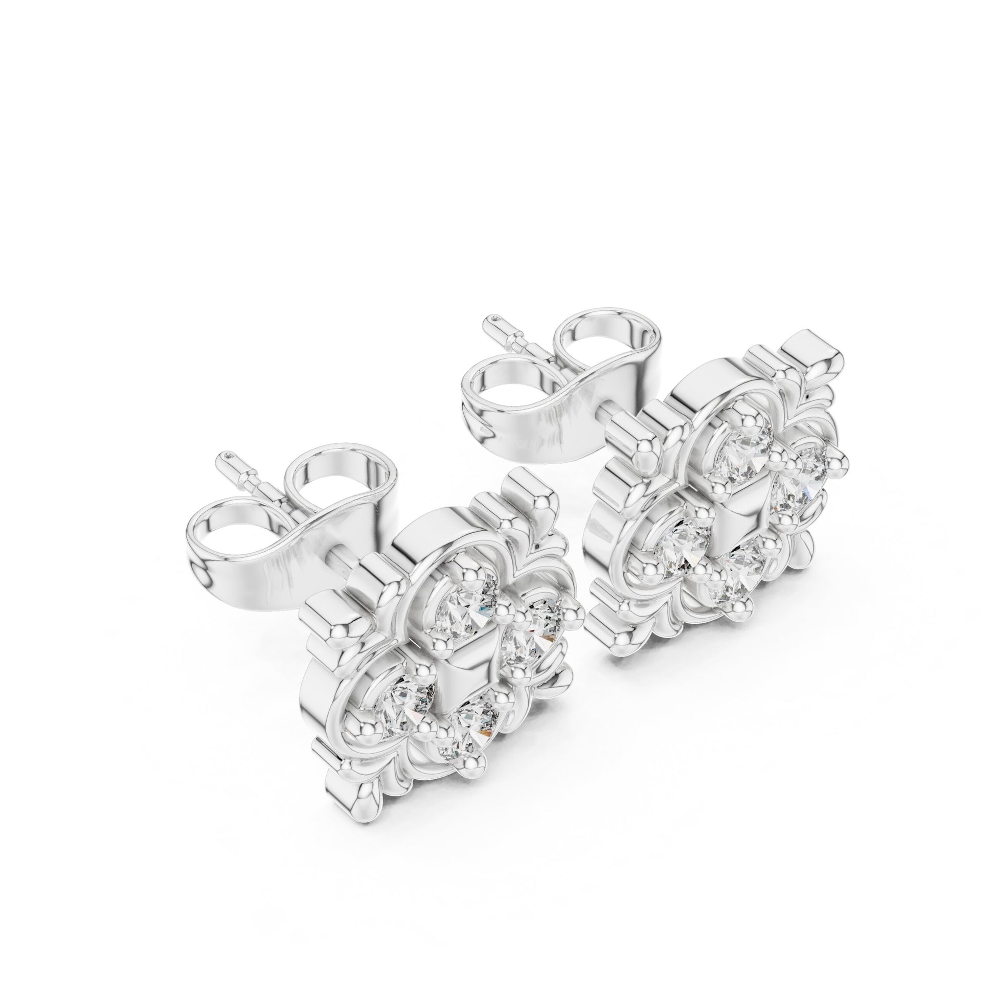 Round Stud Lab Grown Diamond Earrings