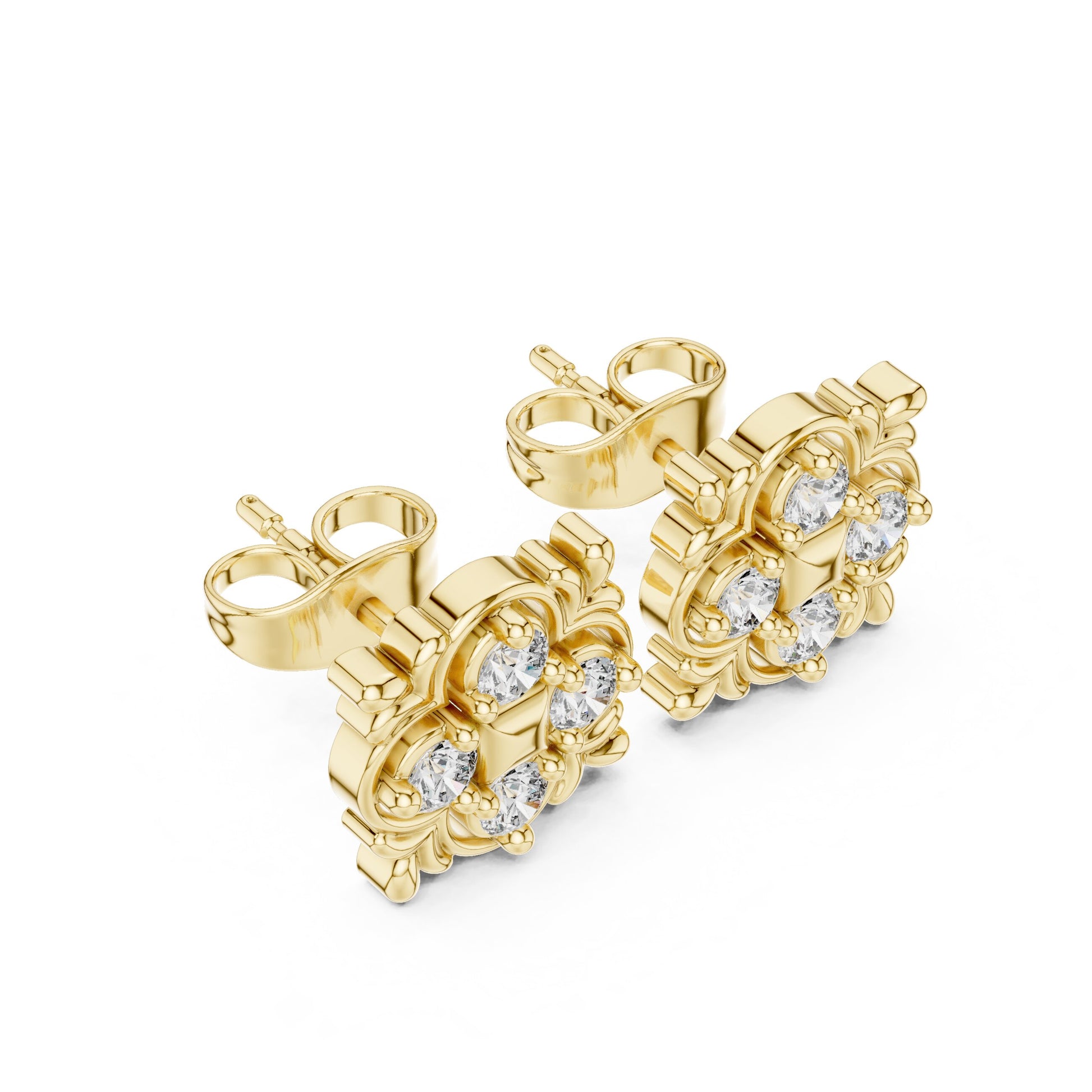 Round Stud Lab Grown Diamond Earrings