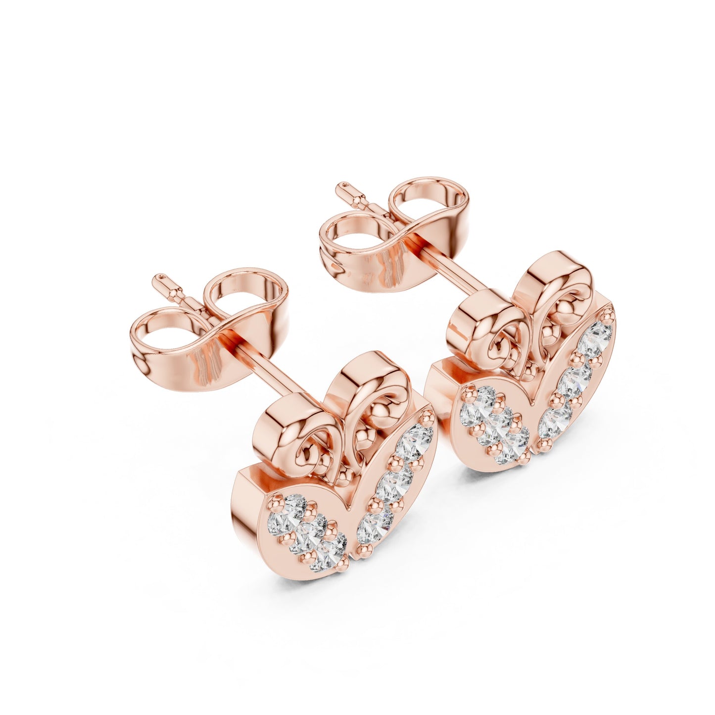 Round Stud Lab Grown Diamond Earrings