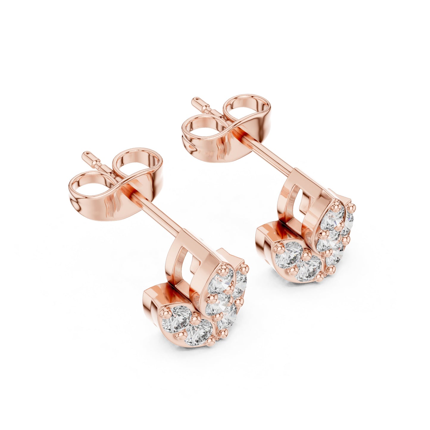 Round Stud Lab Grown Diamond Earrings