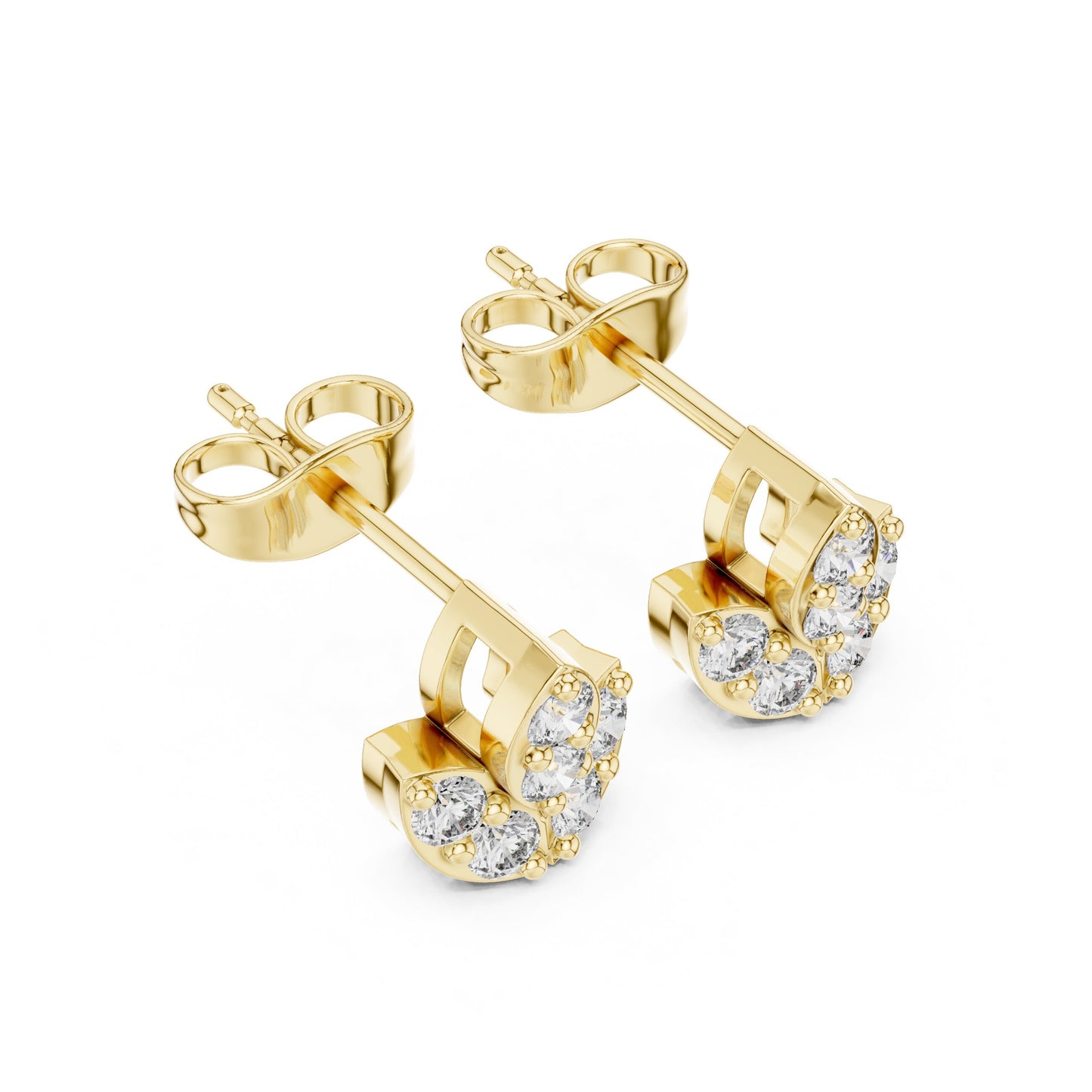 Round Stud Lab Grown Diamond Earrings