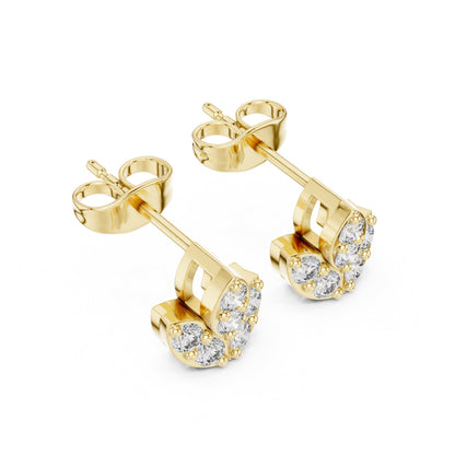 Round Stud Lab Grown Diamond Earrings