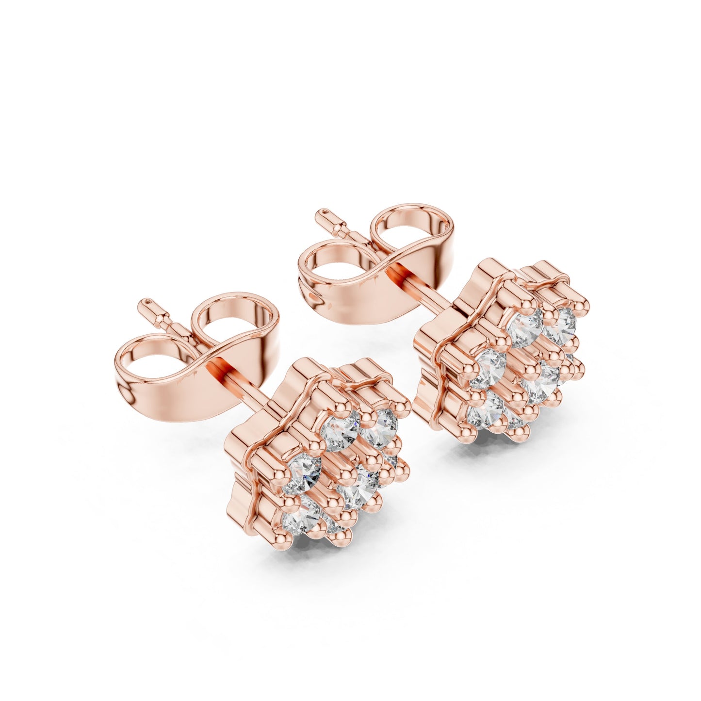 Round Cluster Lab Grown Diamond Earrings