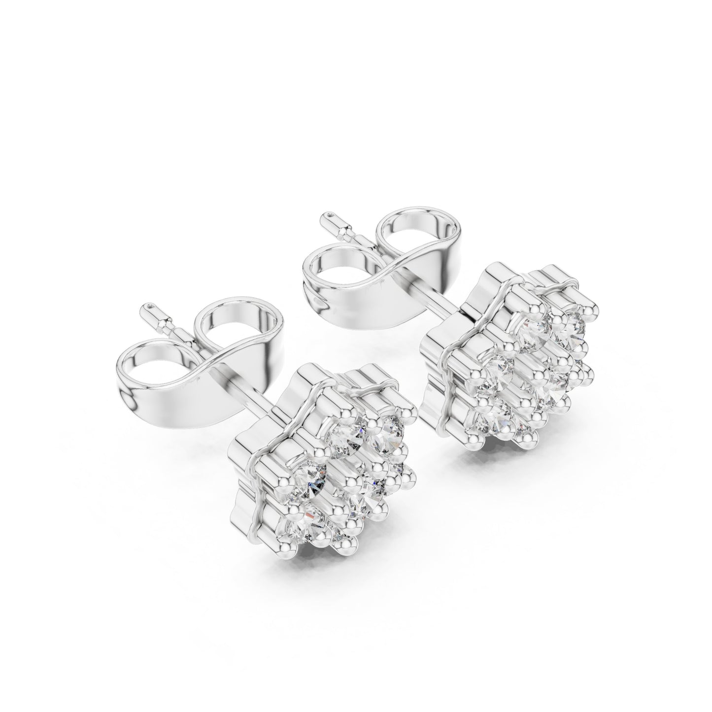 Round Cluster Lab Grown Diamond Earrings