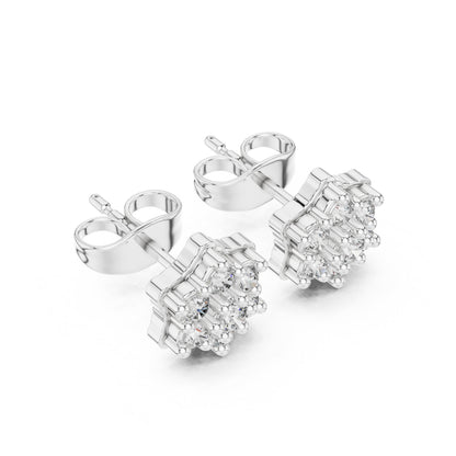 Round Cluster Lab Grown Diamond Earrings