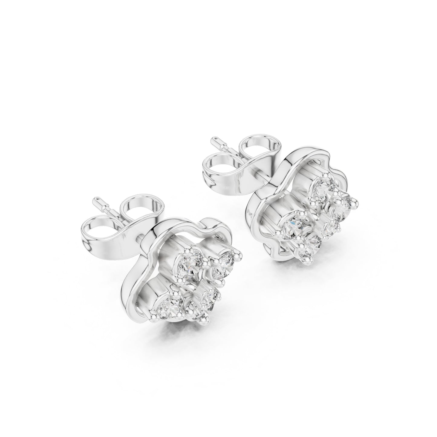 Round Stud Lab Grown Diamond Earrings