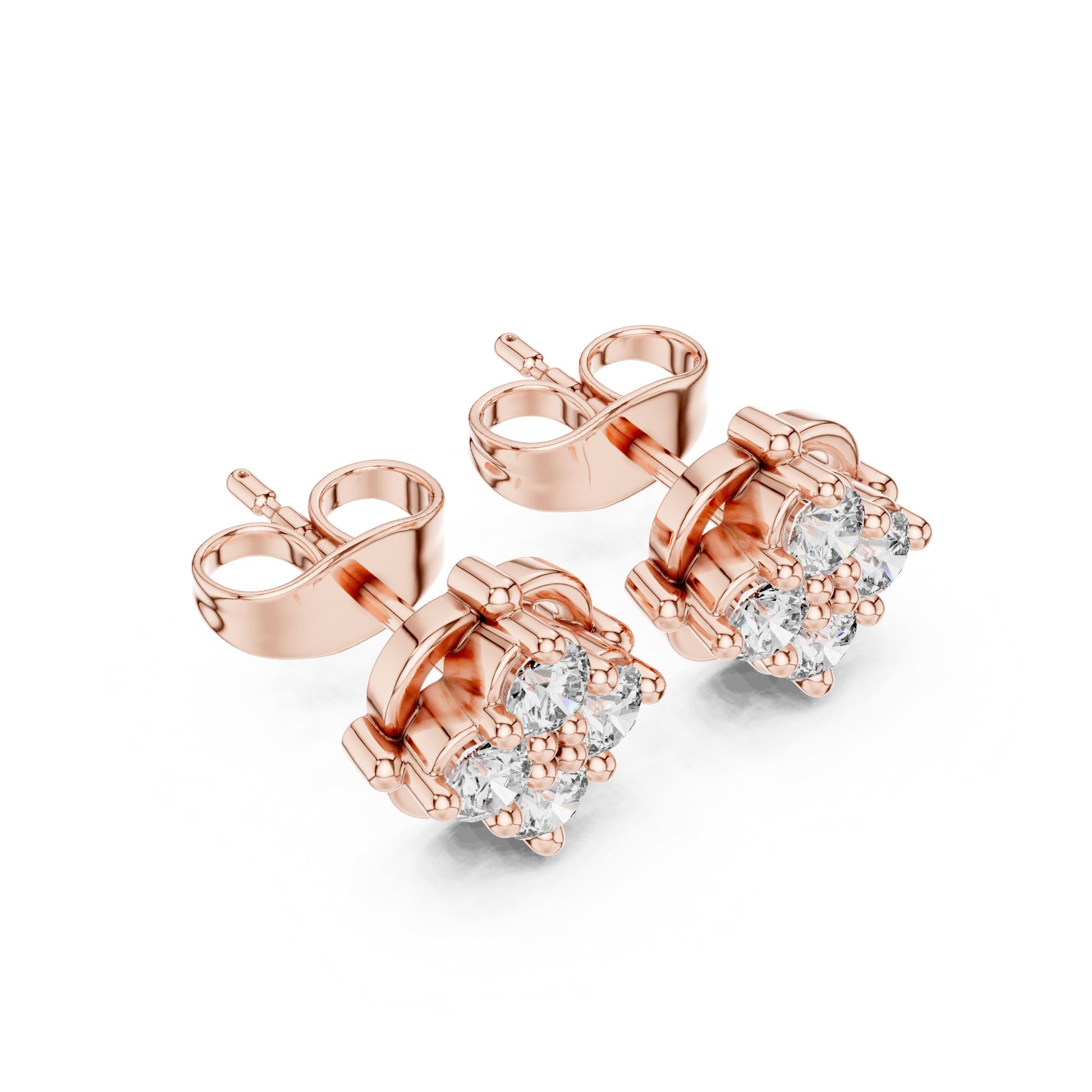 Round Stud Lab Grown Diamond Earrings