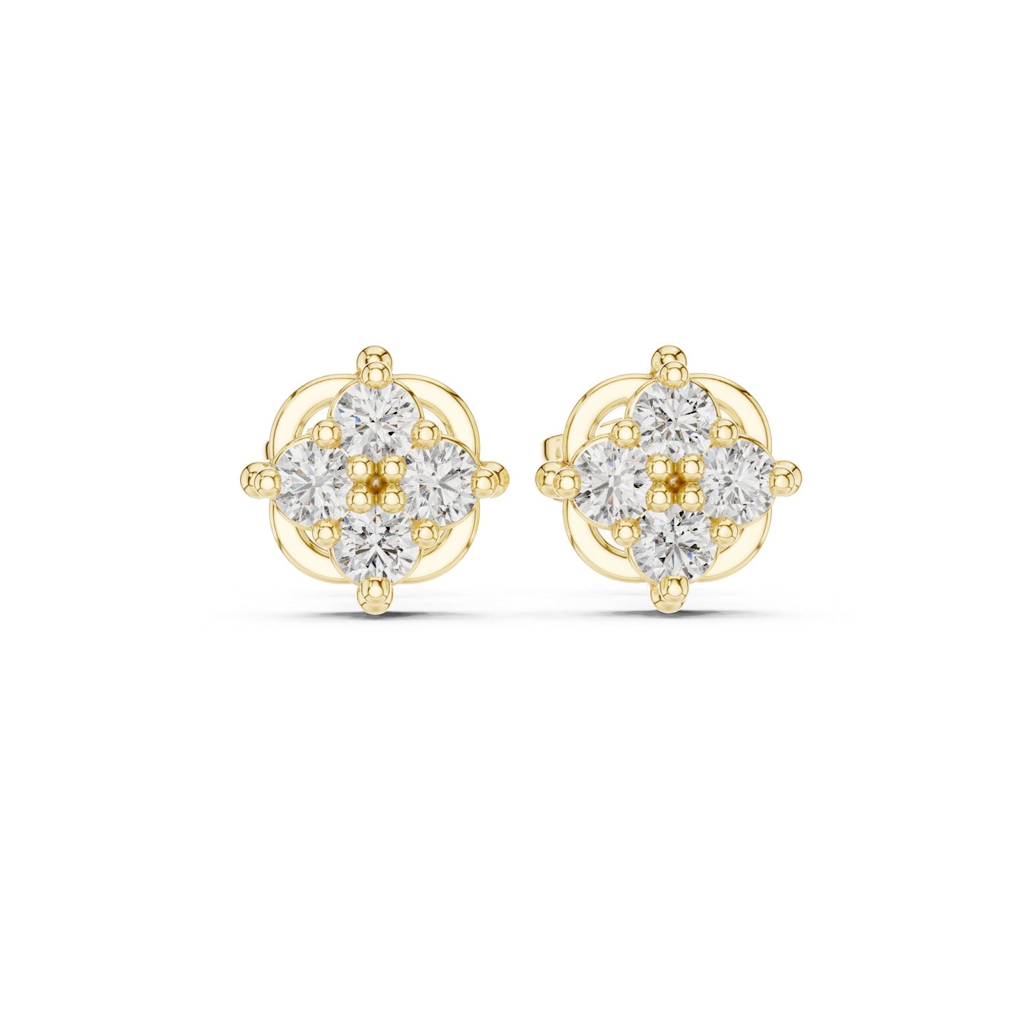 Round Stud Lab Grown Diamond Earrings