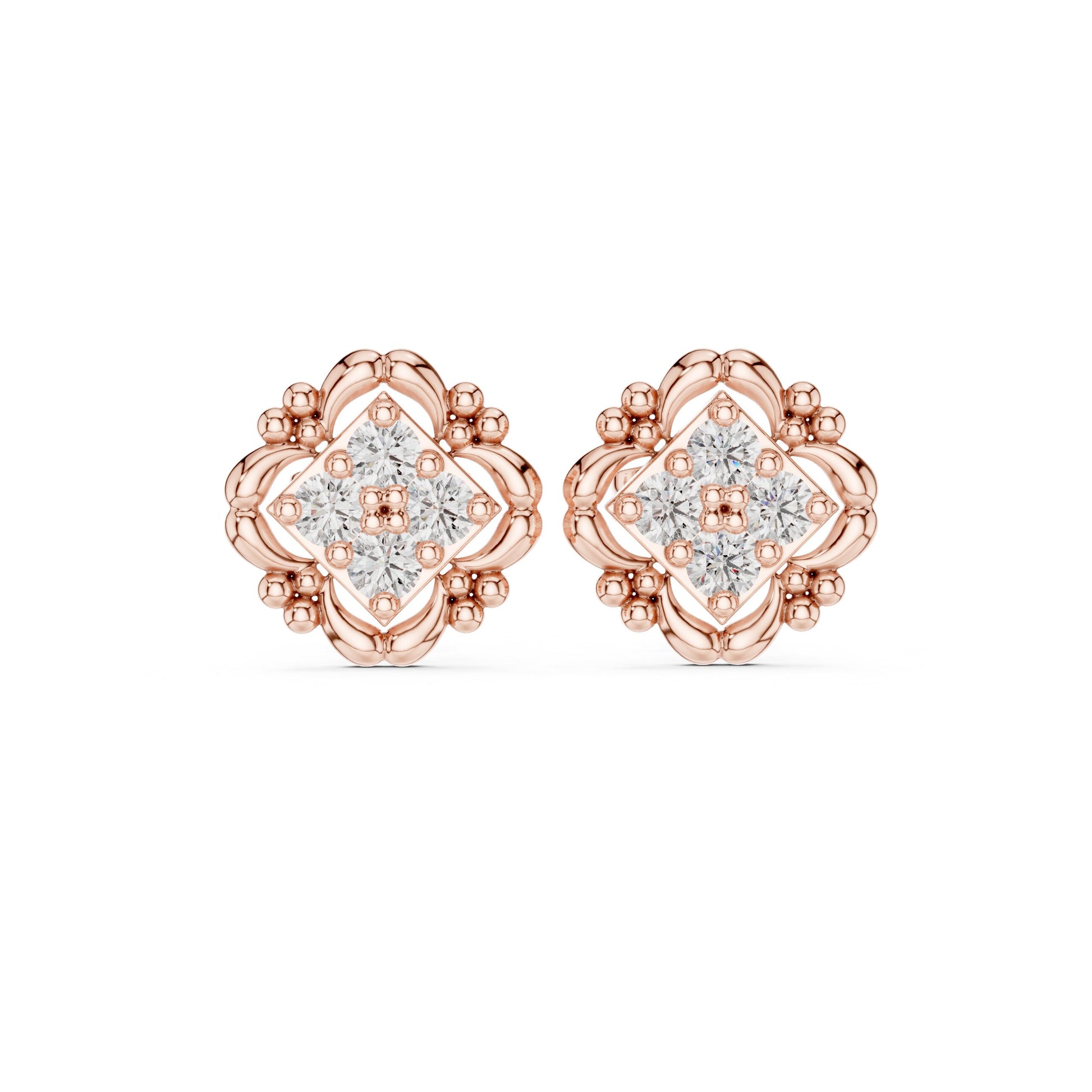 Round Stud Lab Grown Diamond Earrings