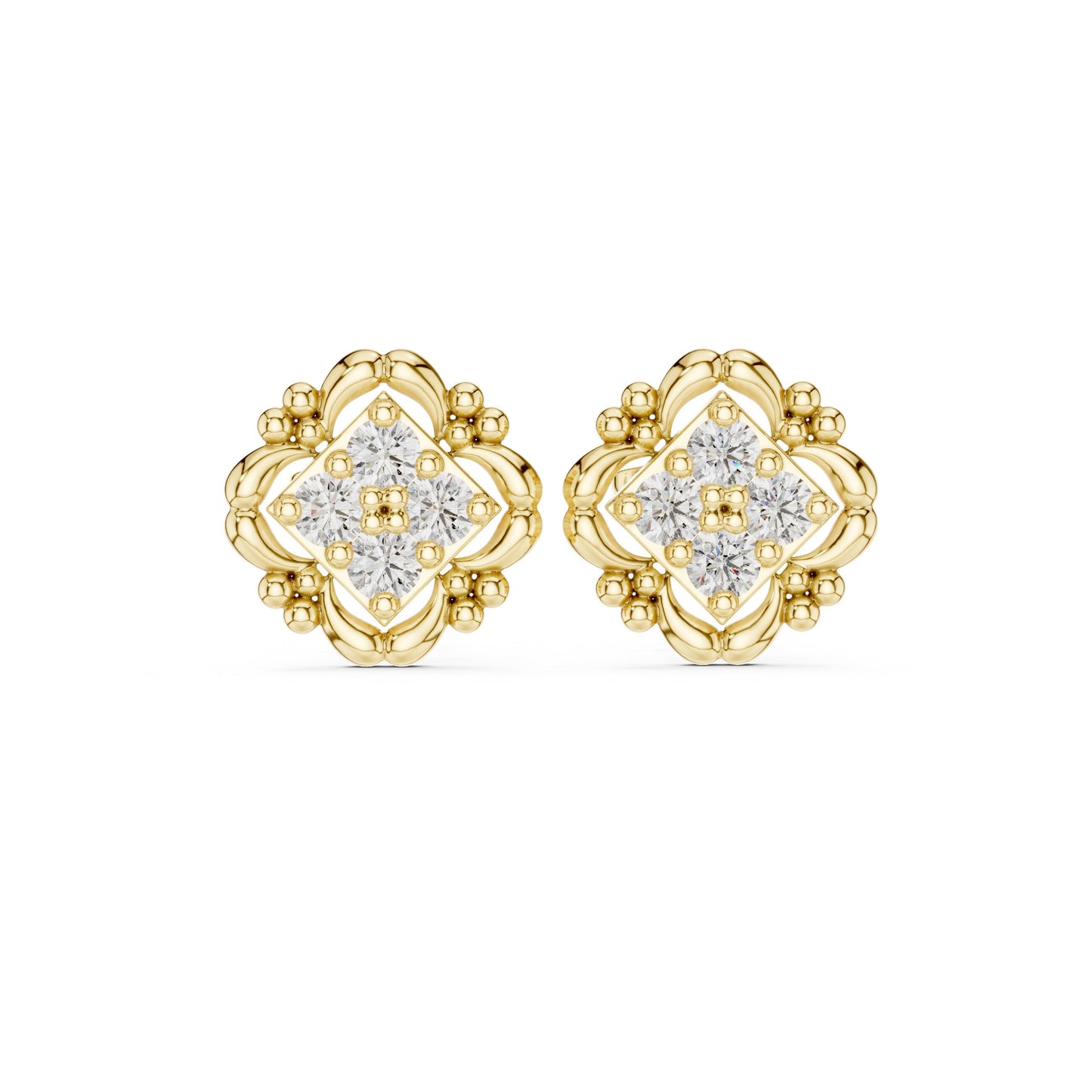 Round Stud Lab Grown Diamond Earrings