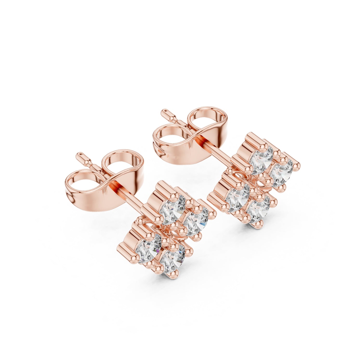 Round Stud Lab Grown Diamond Earrings
