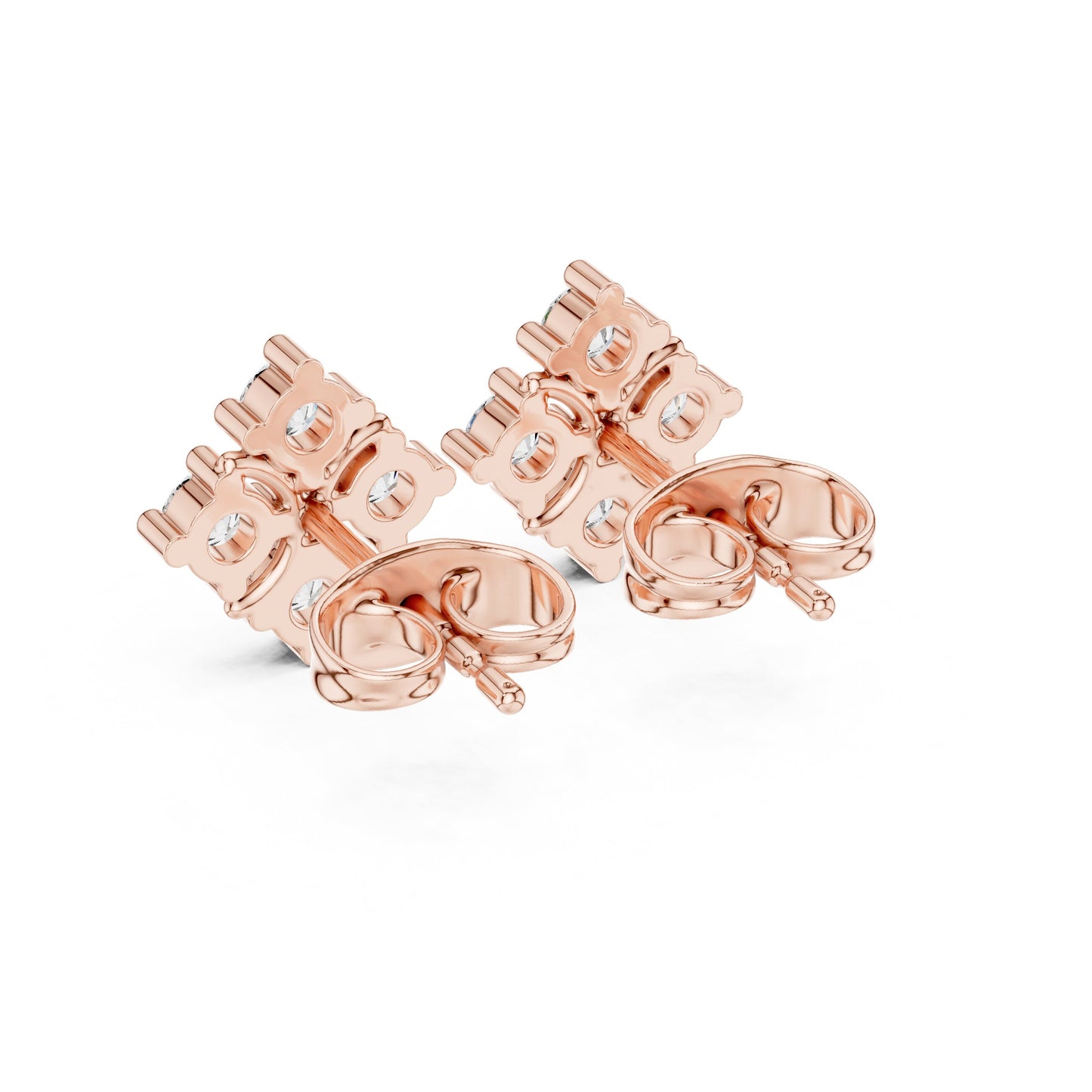 Round Stud Lab Grown Diamond Earrings