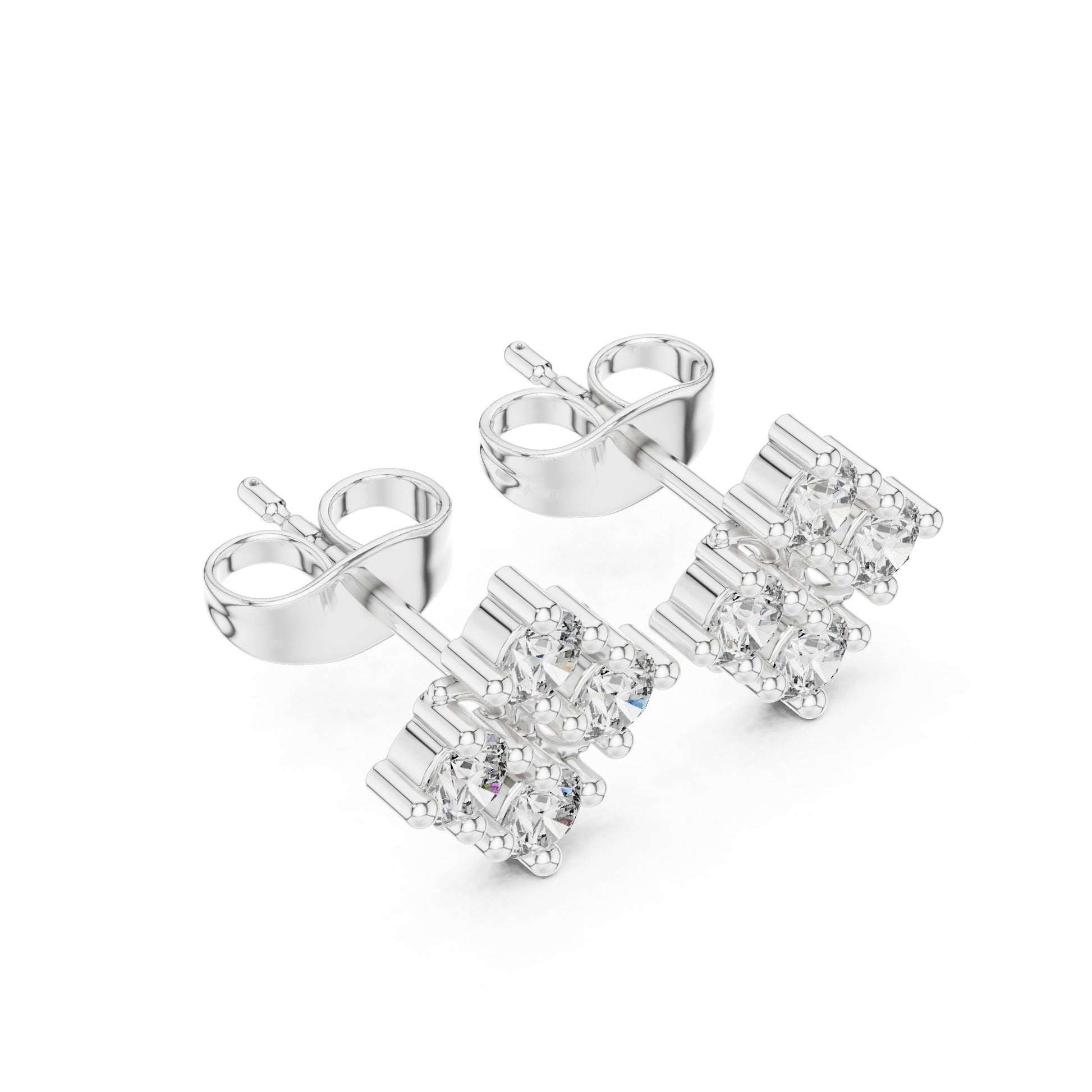 Round Stud Lab Grown Diamond Earrings