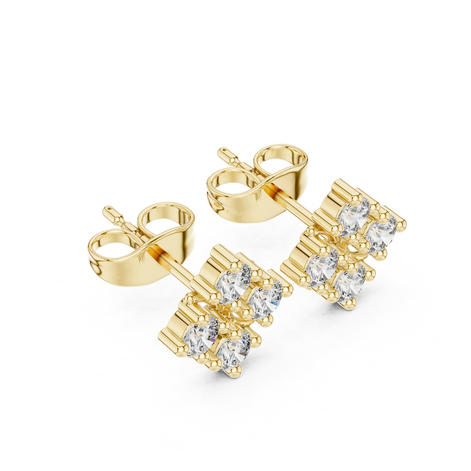 Round Stud Lab Grown Diamond Earrings