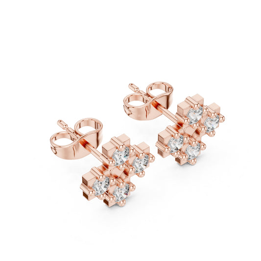 Round Cluster Lab Grown Diamond Earrings