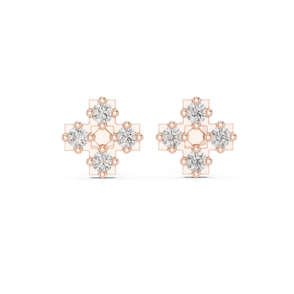 Round Cluster Lab Grown Diamond Earrings