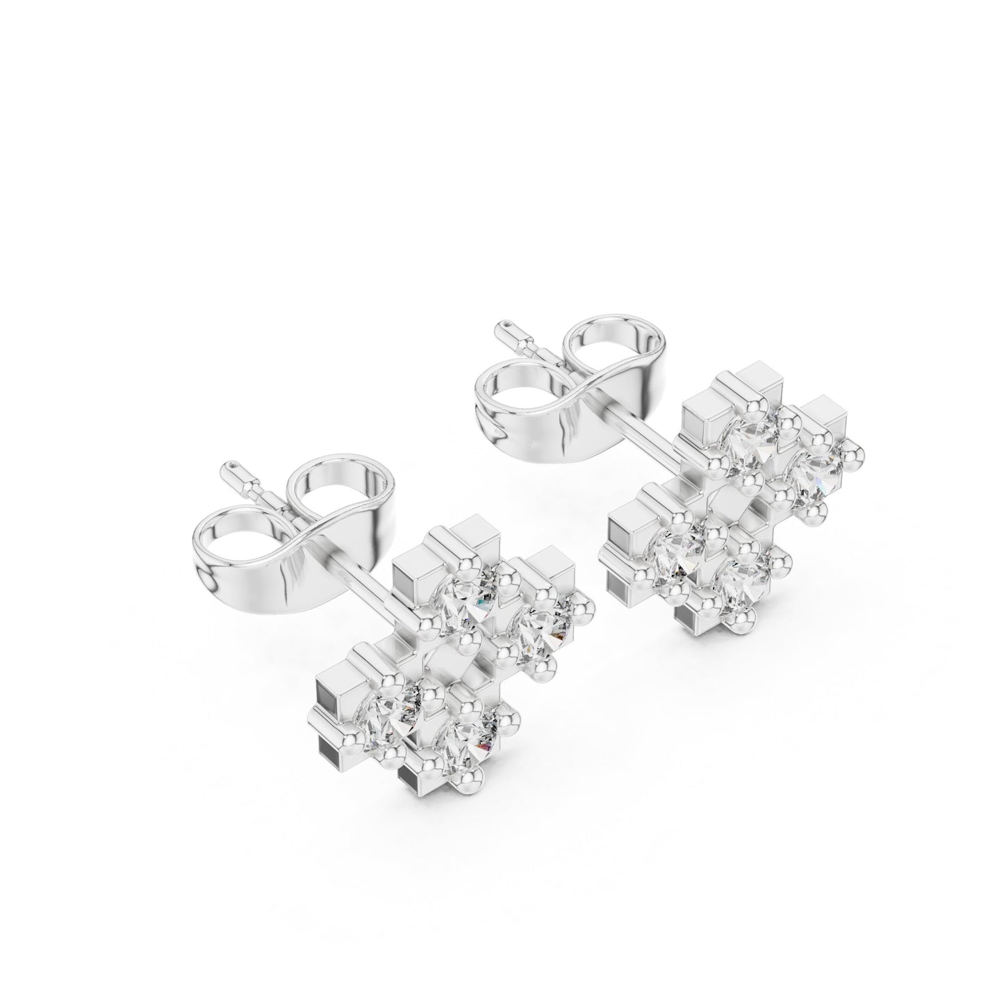 Round Cluster Lab Grown Diamond Earrings