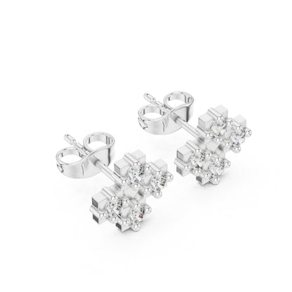 Round Cluster Lab Grown Diamond Earrings