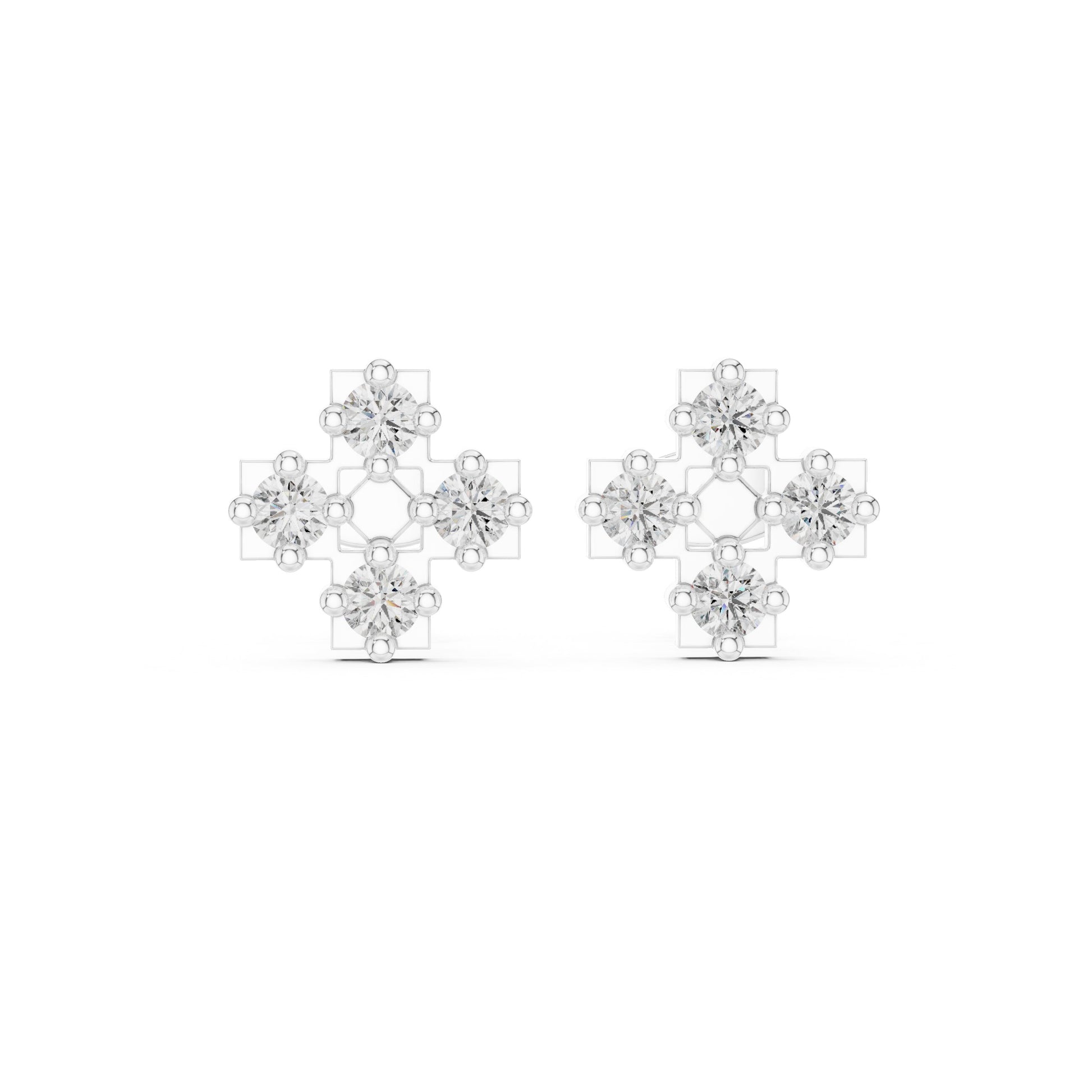 Round Cluster Lab Grown Diamond Earrings