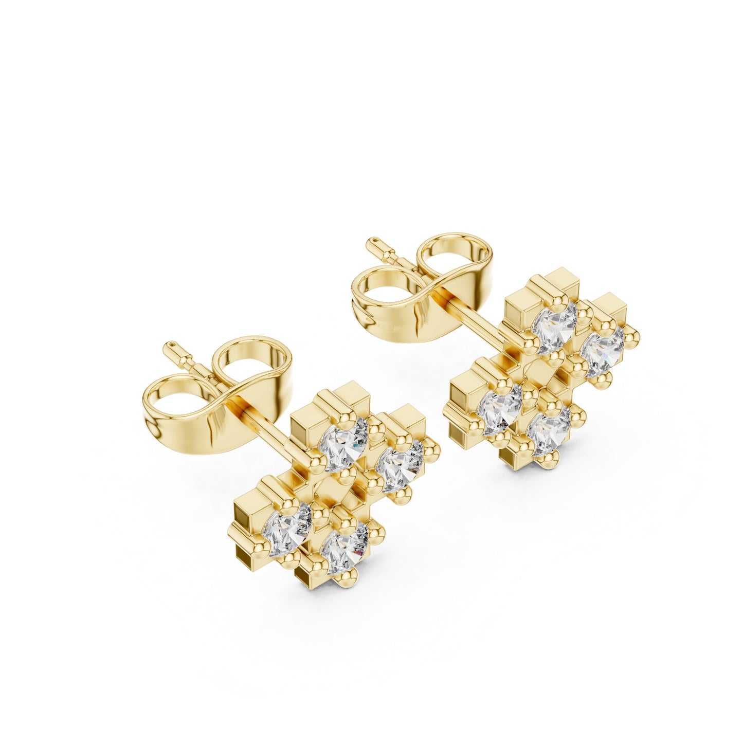 Round Cluster Lab Grown Diamond Earrings