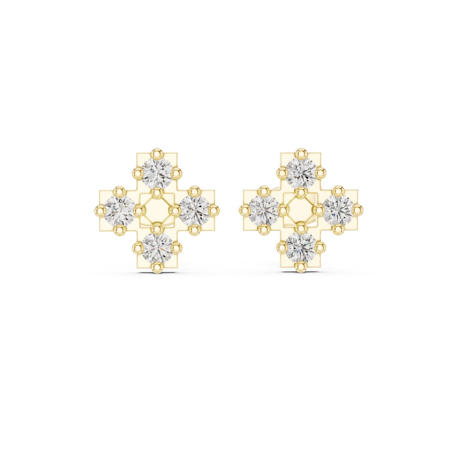 Round Cluster Lab Grown Diamond Earrings