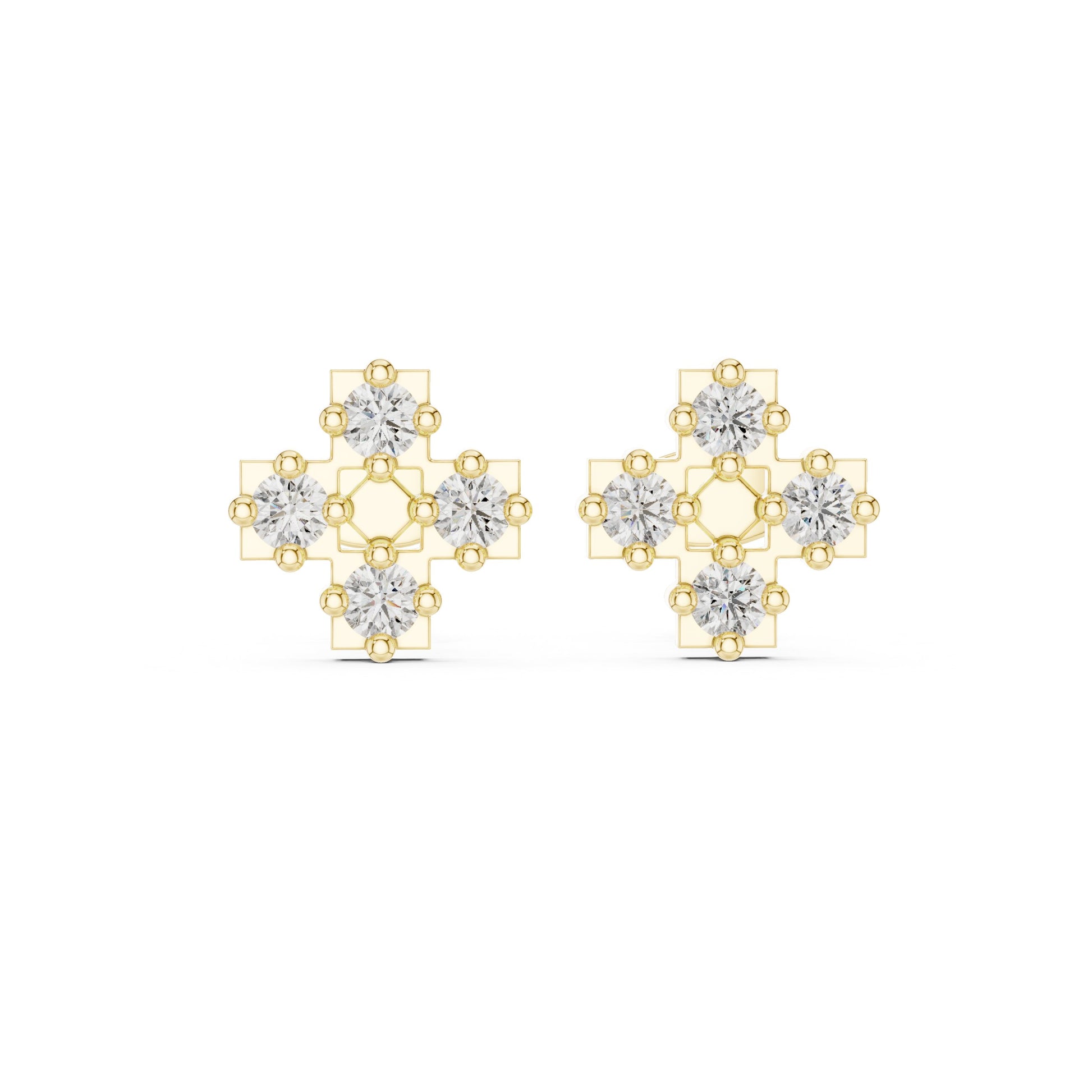 Round Cluster Lab Grown Diamond Earrings