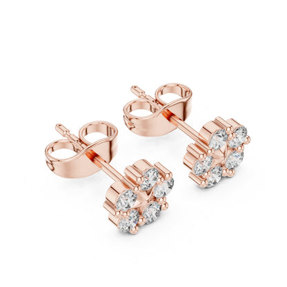 Round Stud Lab Grown Diamond Earrings