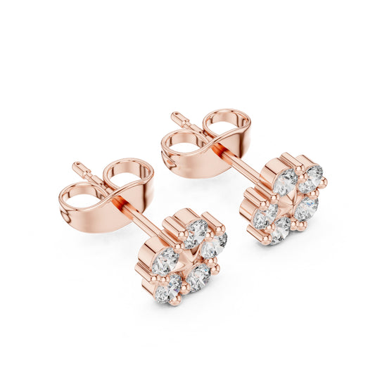 Round Stud Lab Grown Diamond Earrings