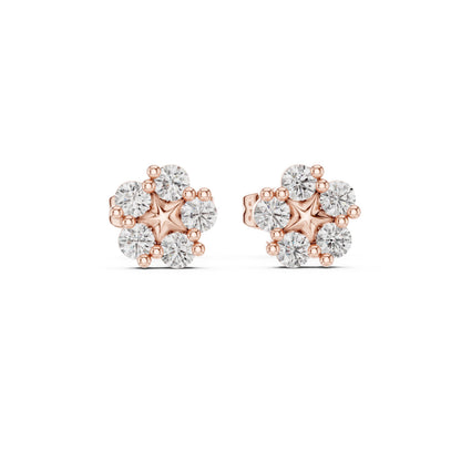 Round Stud Lab Grown Diamond Earrings