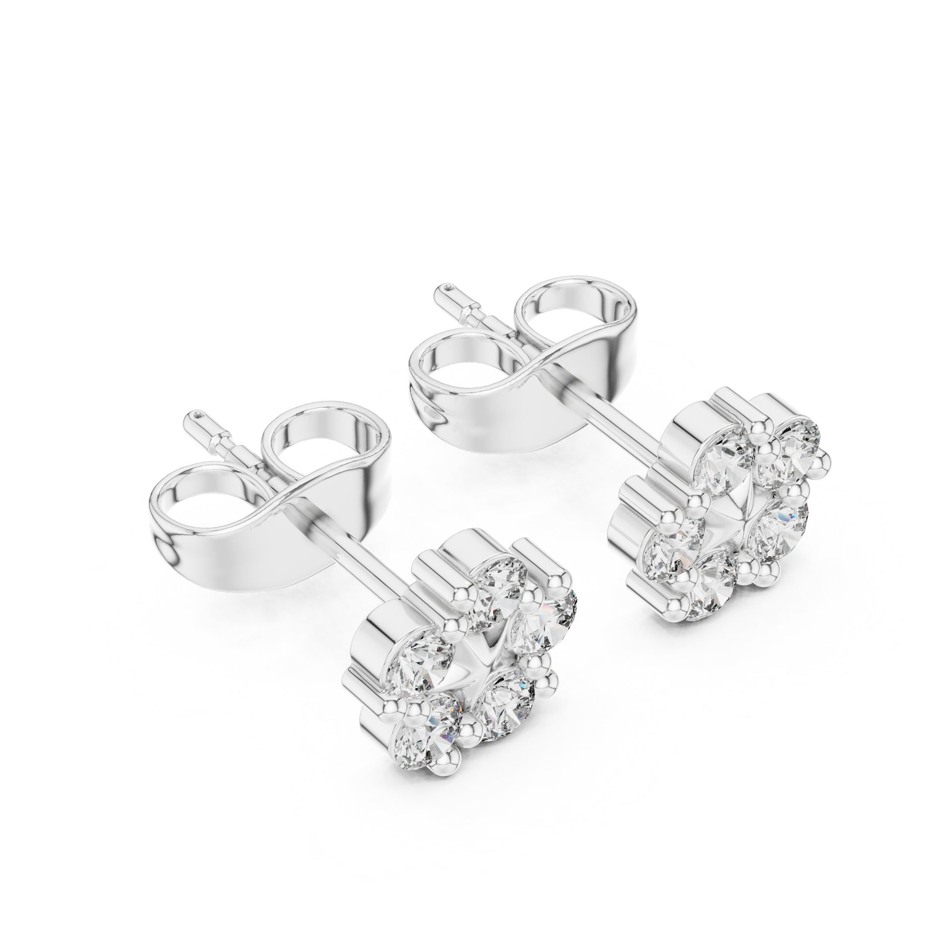 Round Stud Lab Grown Diamond Earrings