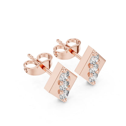 Round Stud Lab Grown Diamond Earrings
