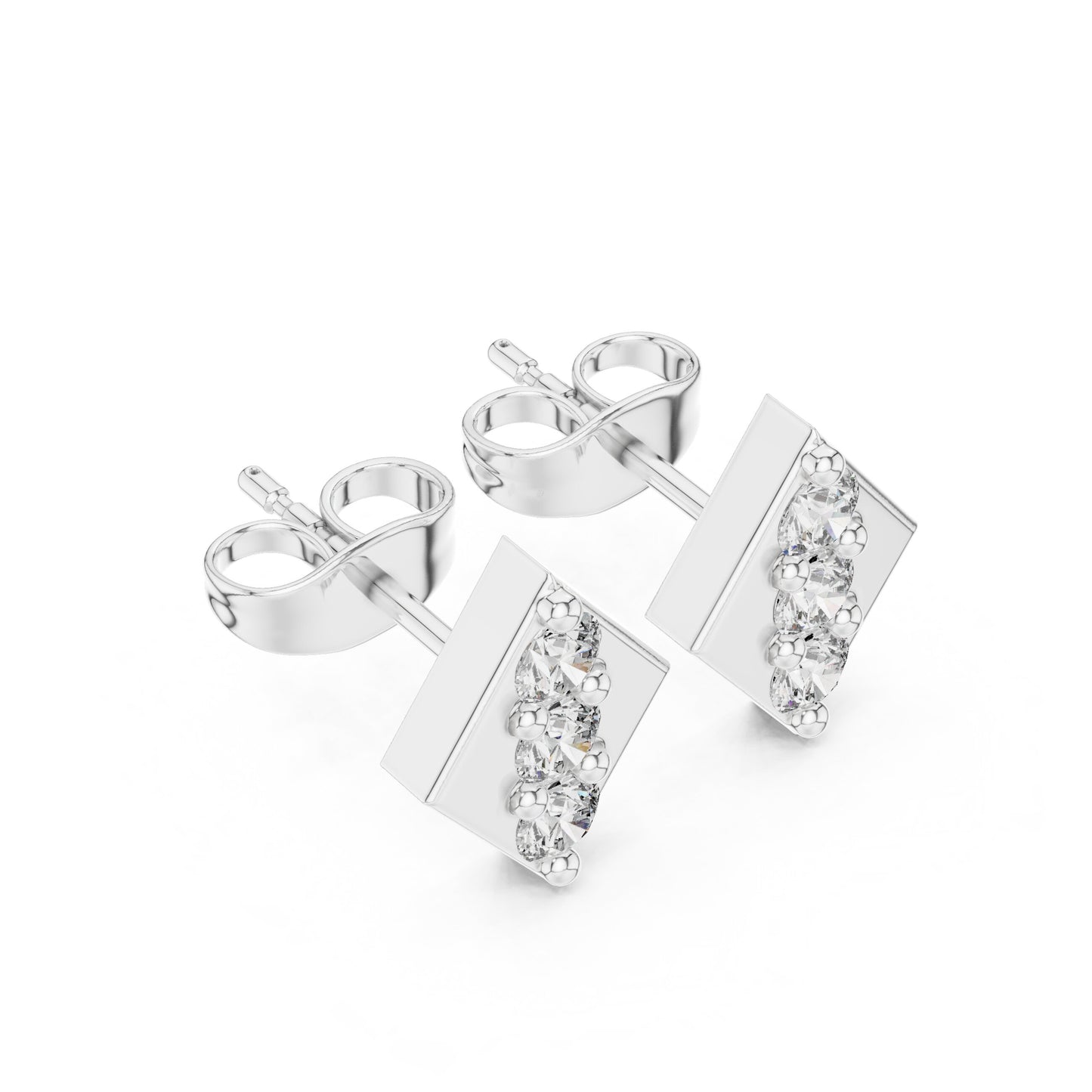 Round Stud Lab Grown Diamond Earrings