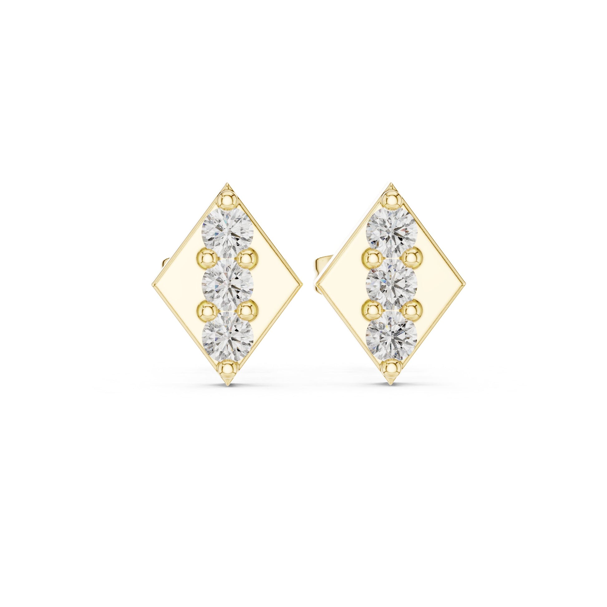 Round Stud Lab Grown Diamond Earrings