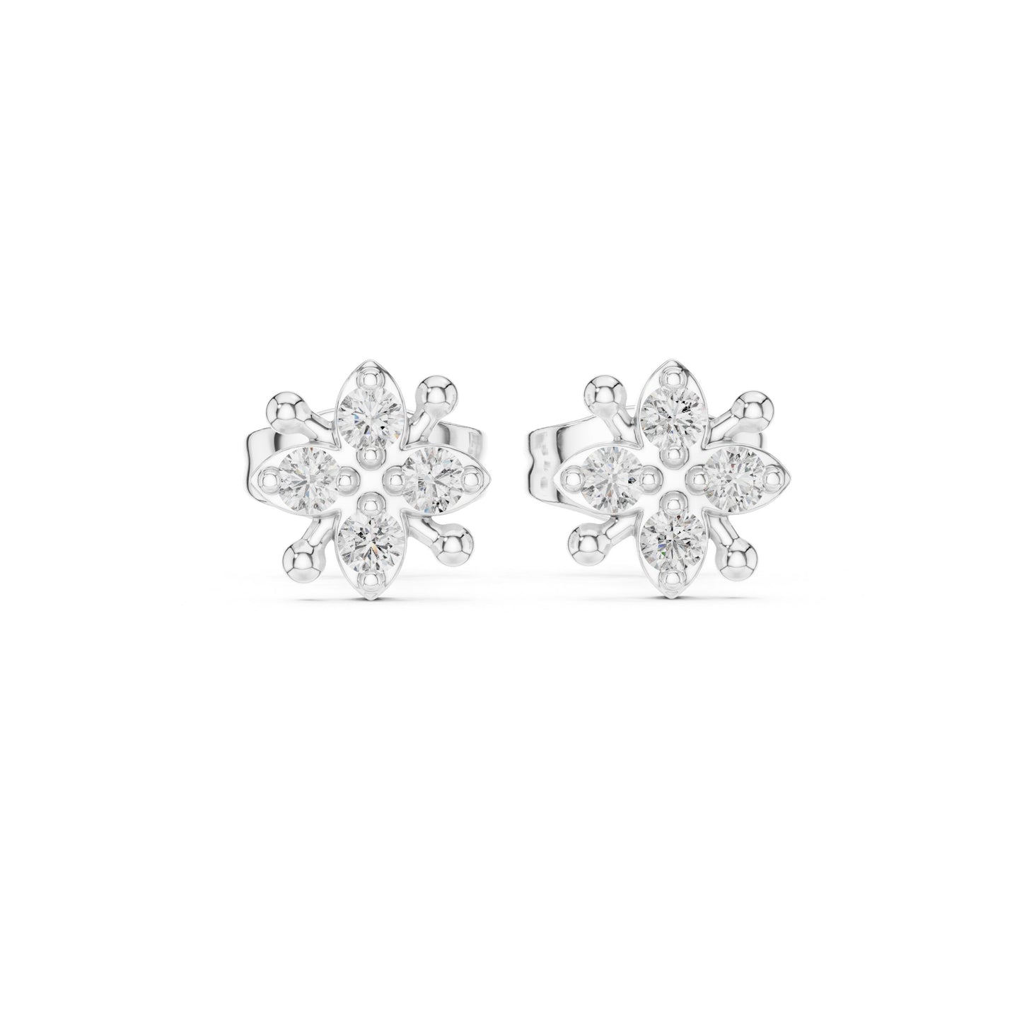 Round Cluster Lab Grown Diamond Earrings