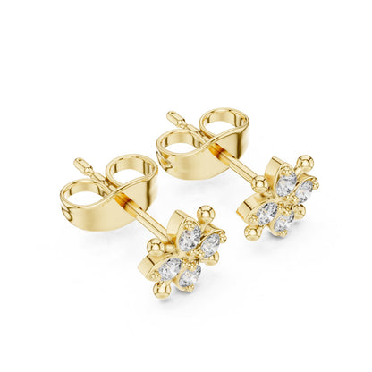 Round Cluster Lab Grown Diamond Earrings