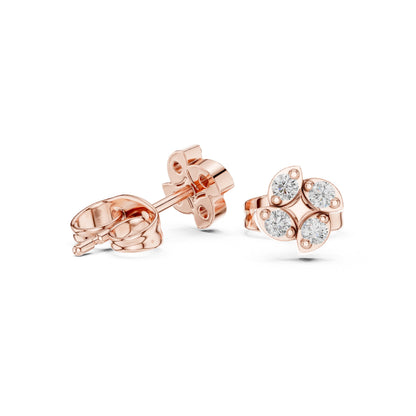 Round Cluster Lab Grown Diamond Earrings