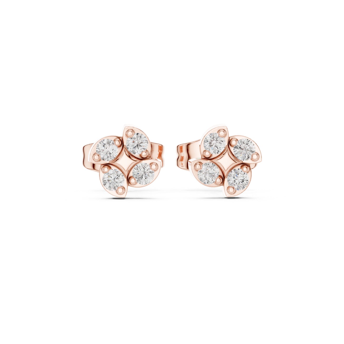 Round Cluster Lab Grown Diamond Earrings